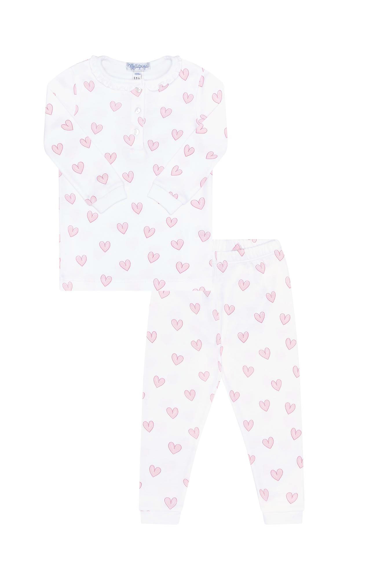 Pink Heart Print Pima Cotton Pajama