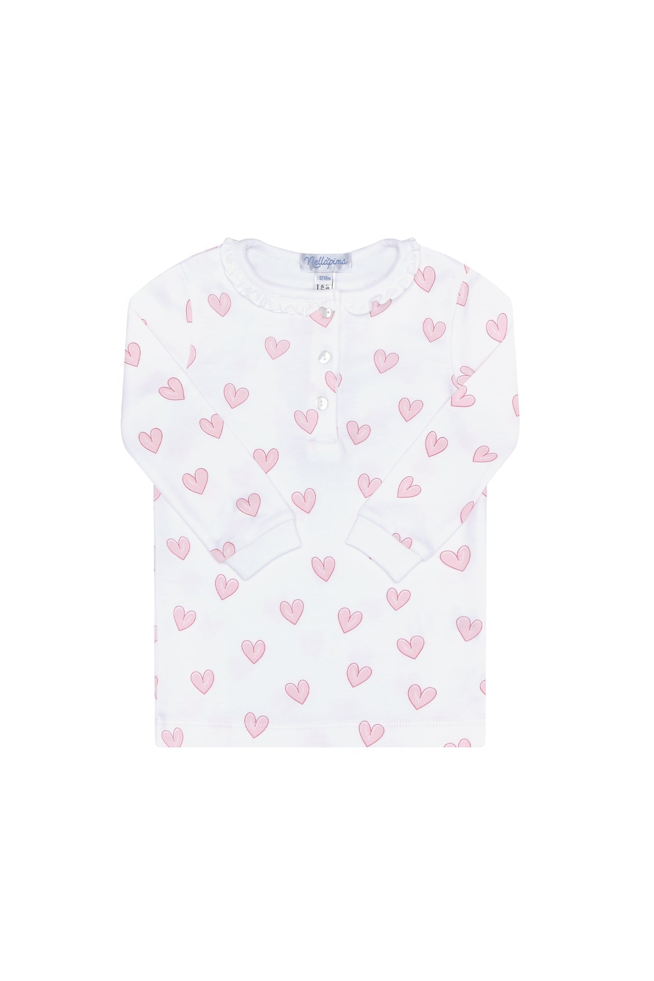 Pink Heart Print Pima Cotton Pajama
