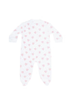 Pink Heart Print Pima Zipper Footie