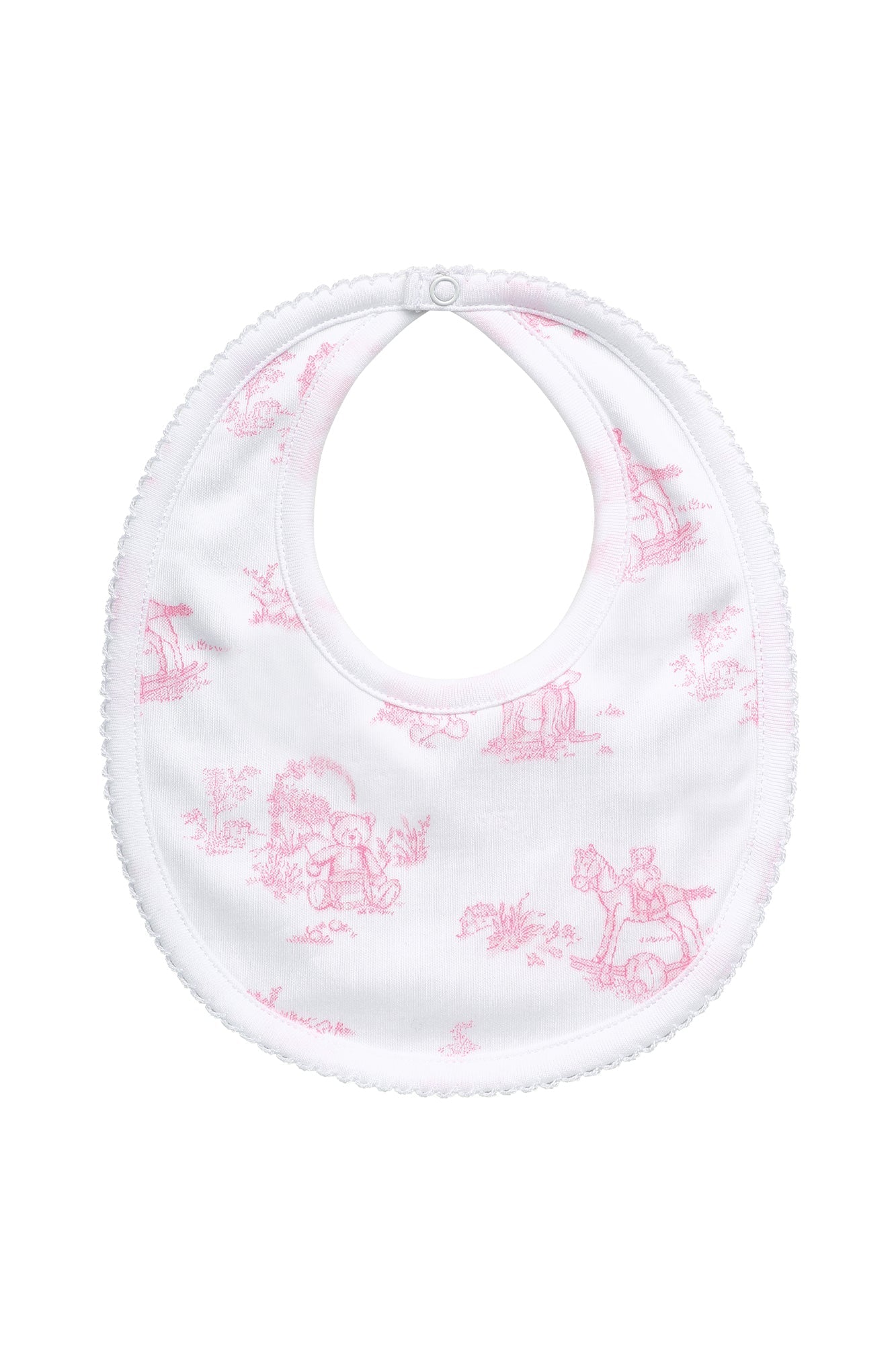 Pink Toile Pima Cotton Baby Bib