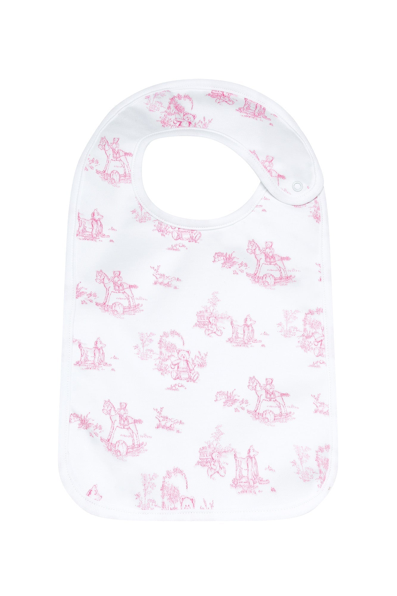 Pink Toile Baby Feeding Pima Cotton Bib