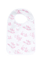 Pink Toile Baby Feeding Pima Cotton Bib