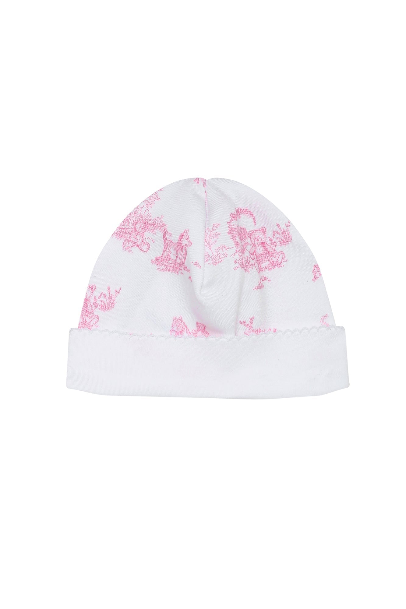 Girl Pink Toile Baby Hat