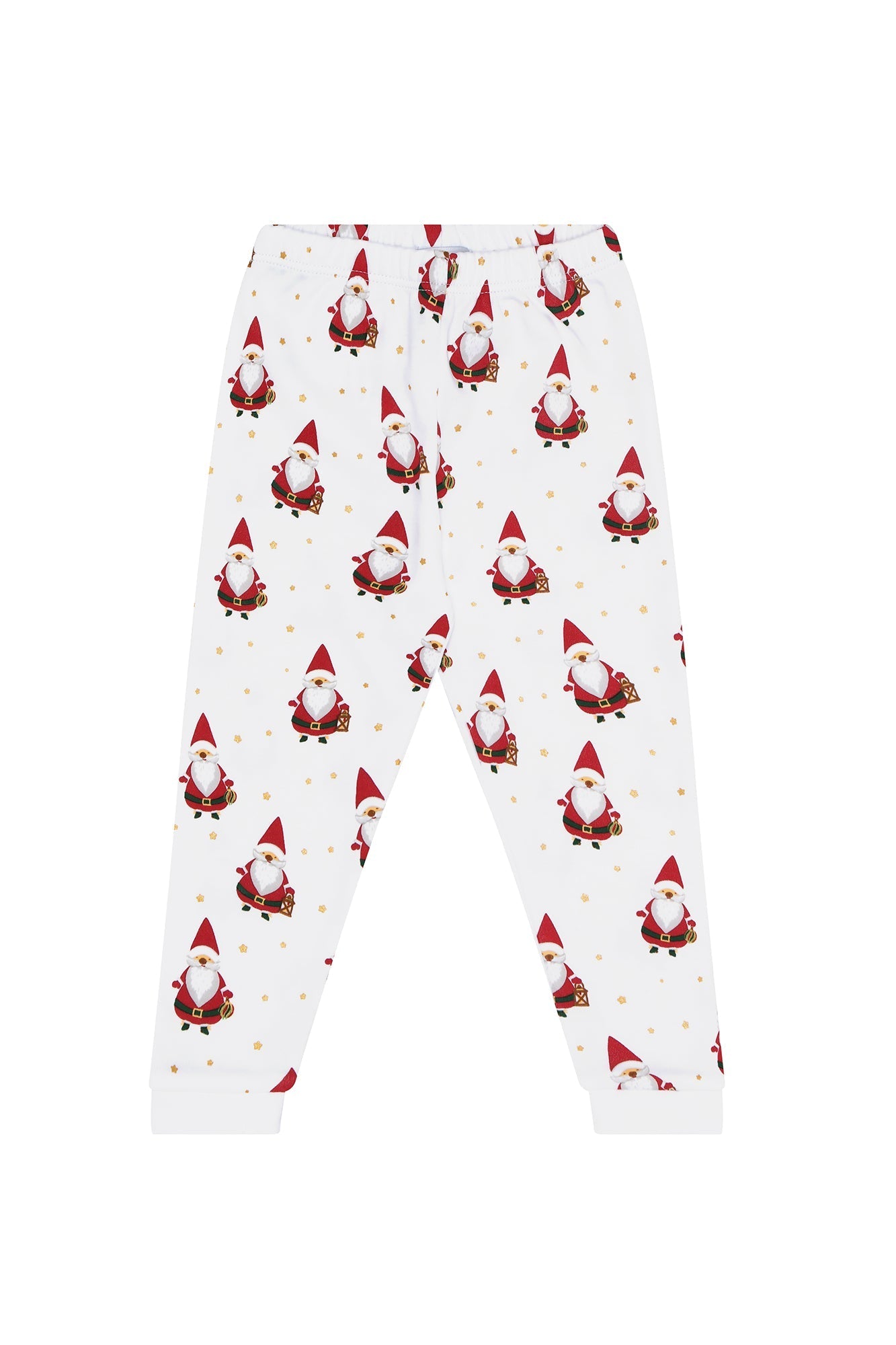 Girls Santa Print Pima Cotton Two-Piece Pajamas