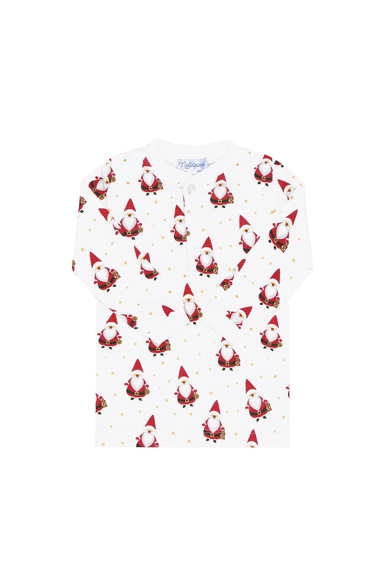 Girls Santa Print Pima Cotton Two-Piece Pajamas