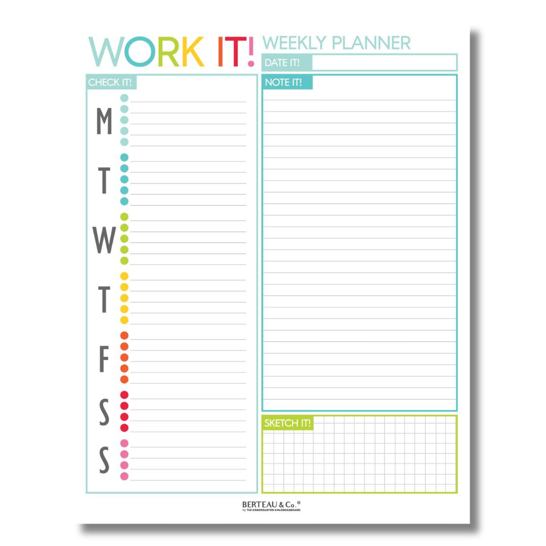 Work it! Weekly Planning Notepad