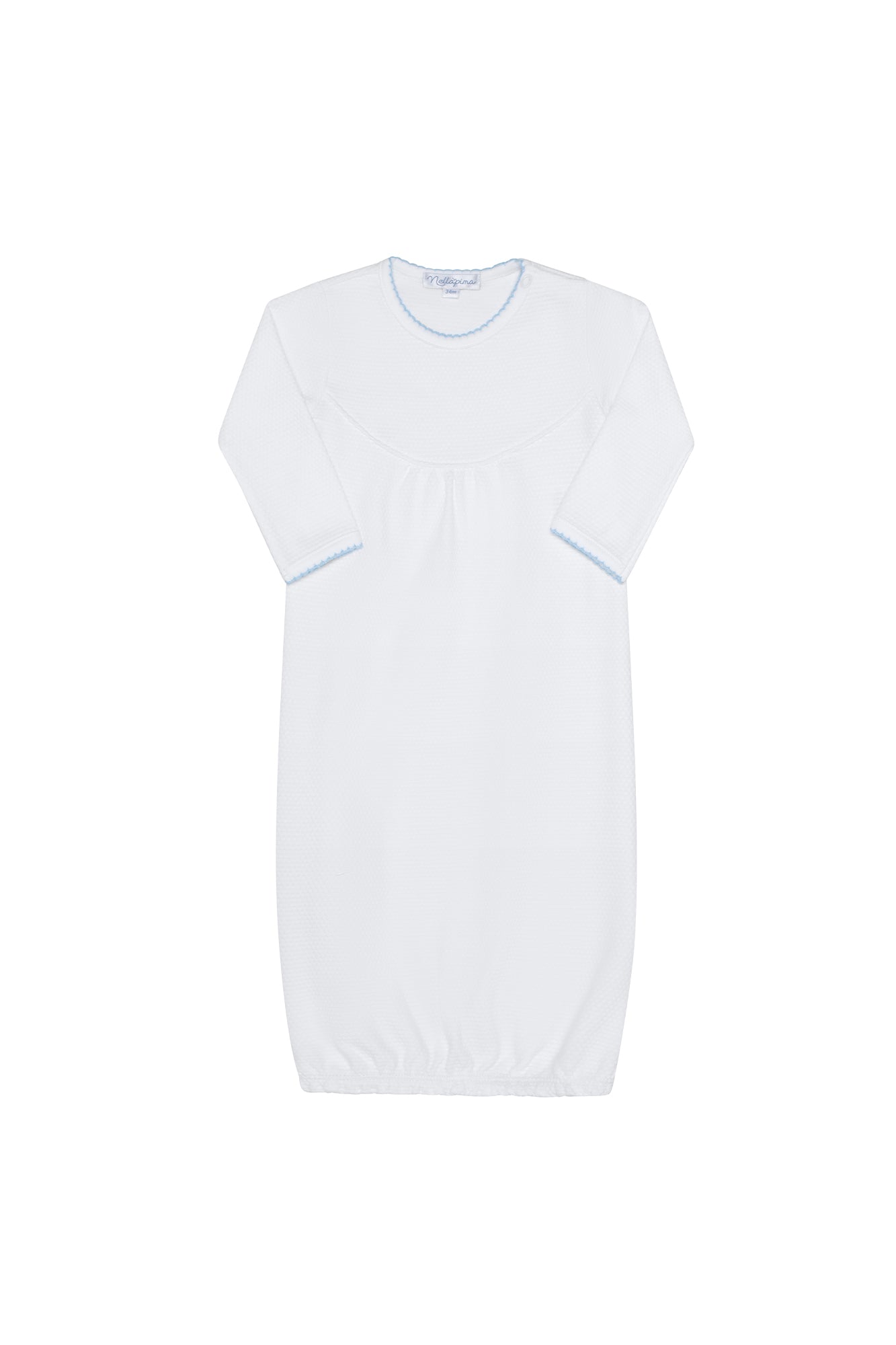 White Picot Trim Gown