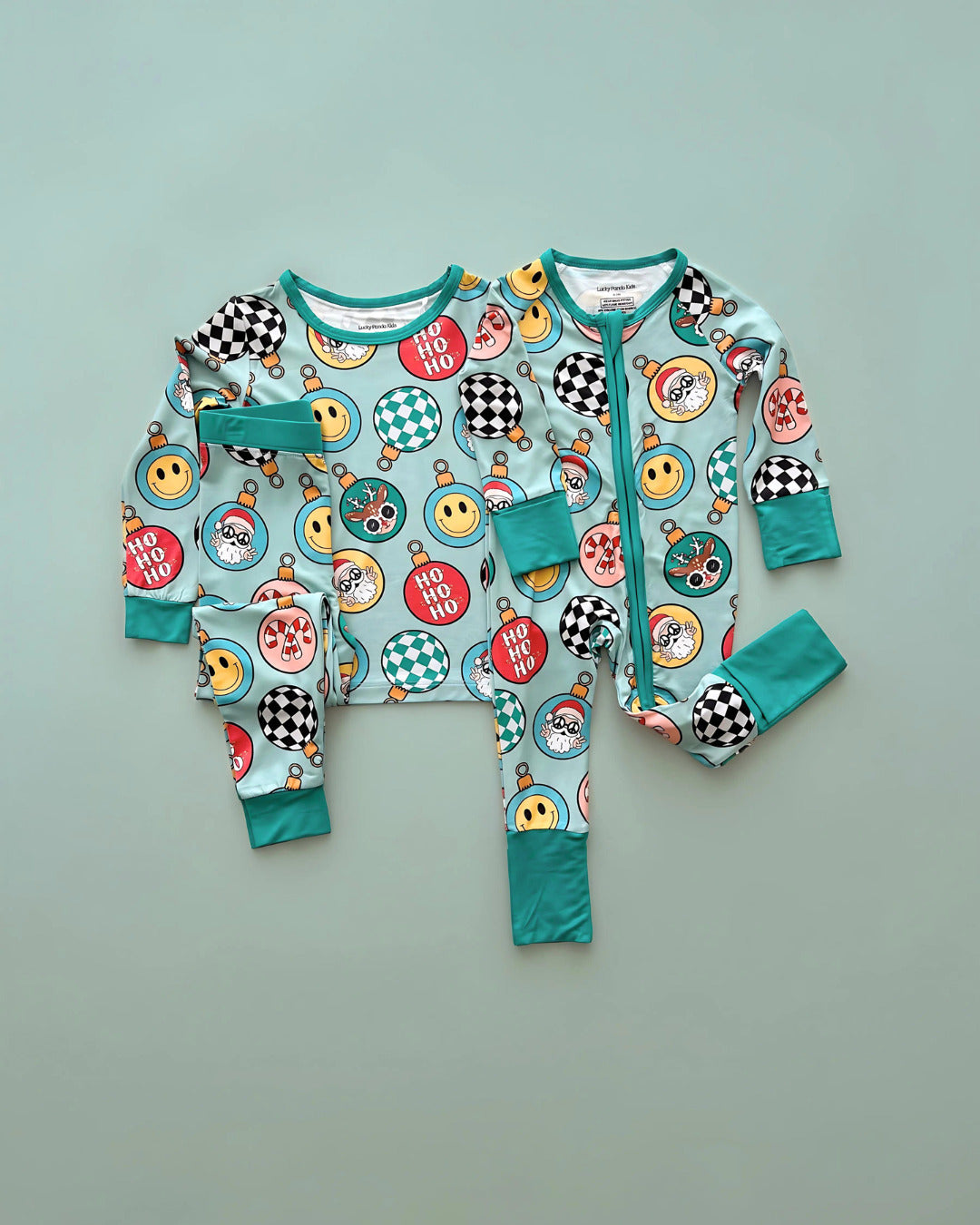Bamboo Two Piece Kids Pajama Set | Christmas Ornaments