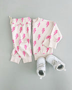 Girls Jogger Set | Pink Bolts