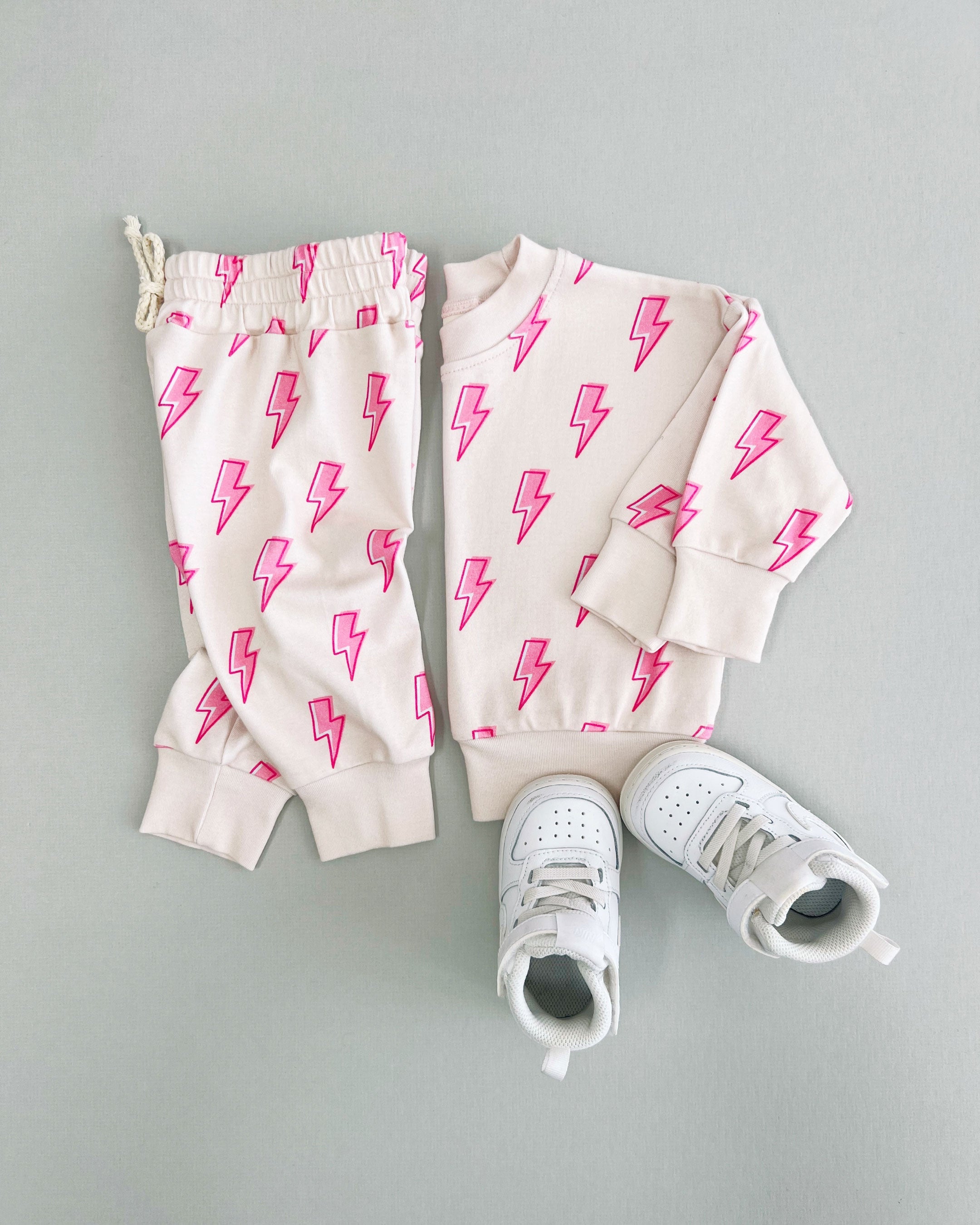 Girls Jogger Set | Pink Bolts