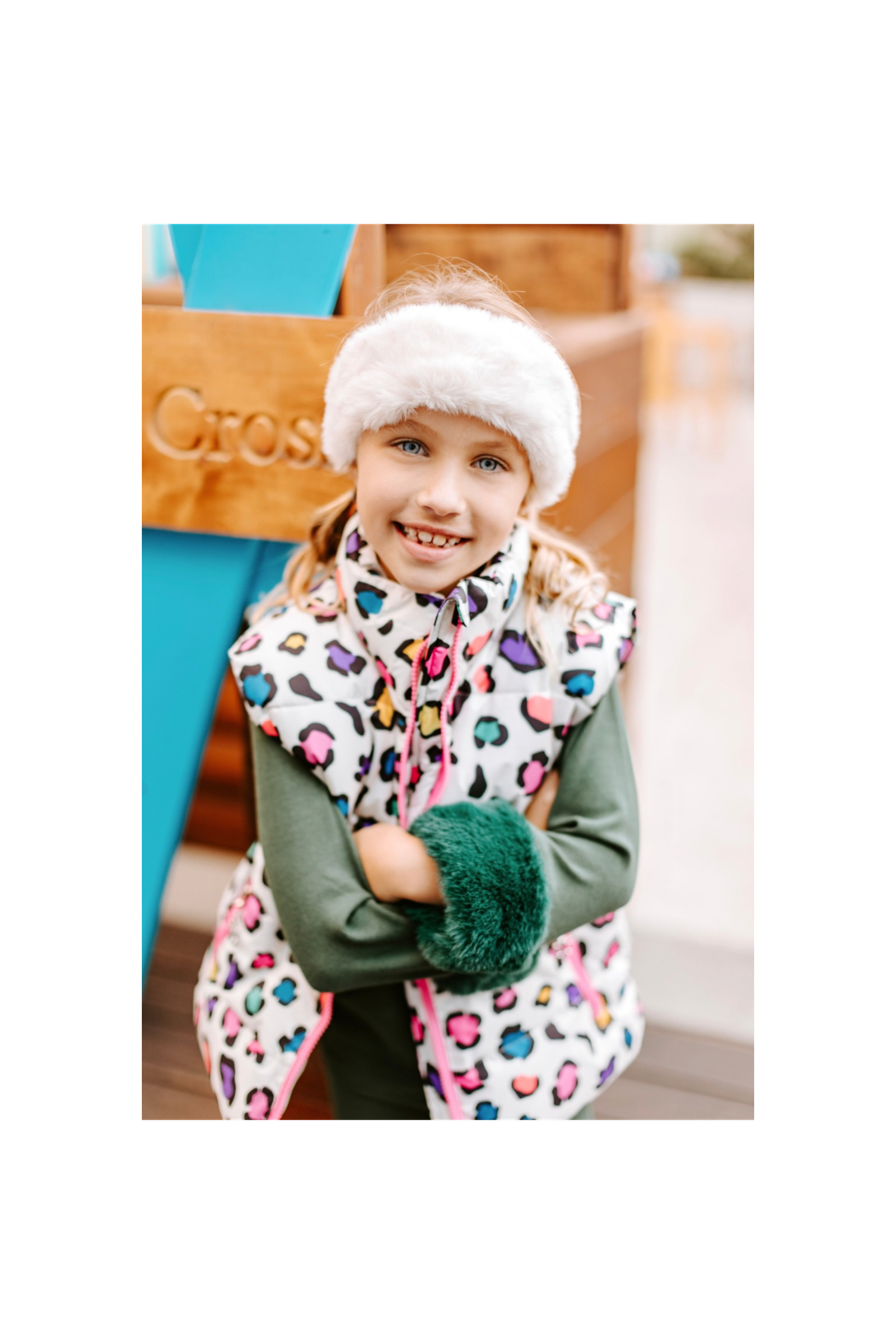 Girls Leopard Print Bubble Vest