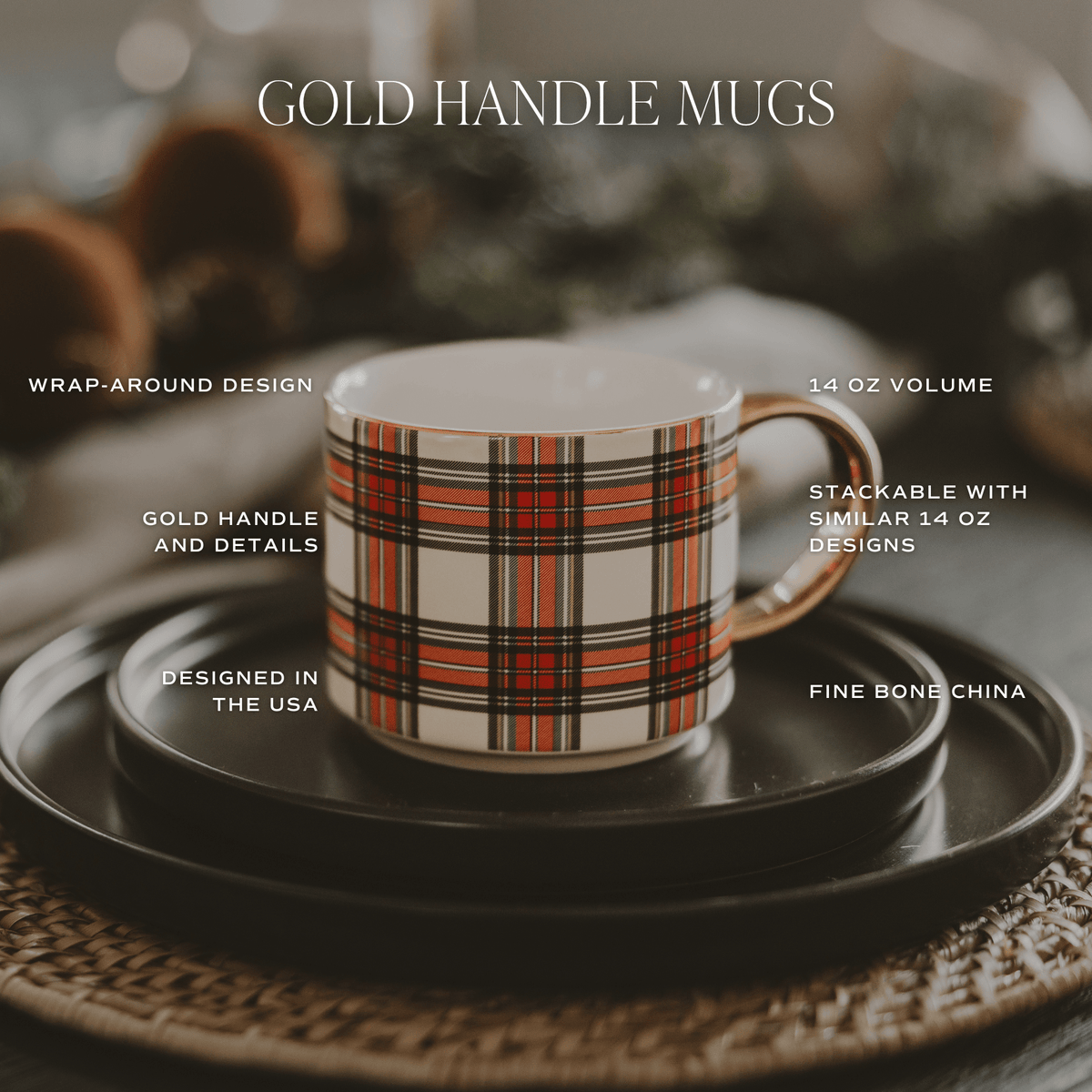 Nutcracker 14 oz Gold Handle Coffee Mug