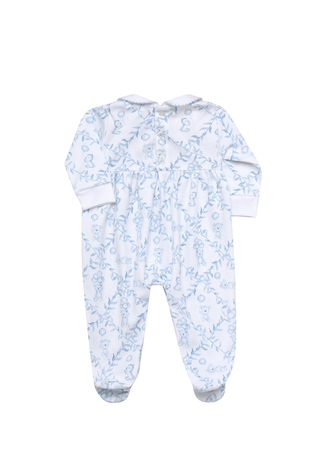 Baby Boy Blue Bears Trellace Smocked Footie