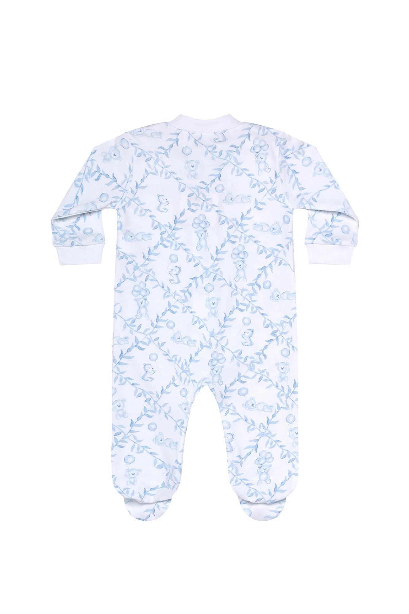 Baby Boys Blue Bears Trellace Zipper Footie