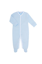 Blue Pima Cotton Baby Footie