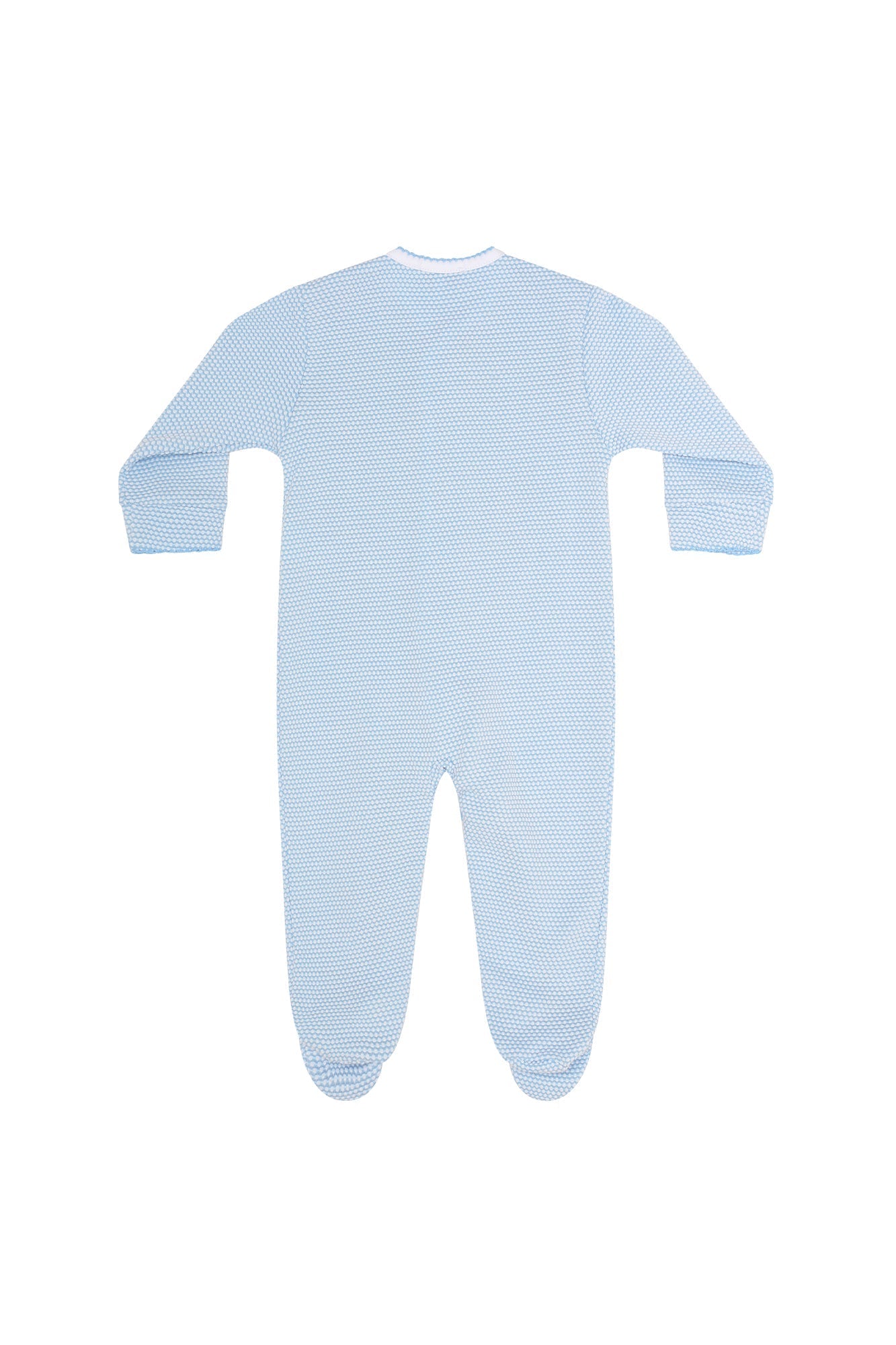 Blue Pima Cotton Baby Footie