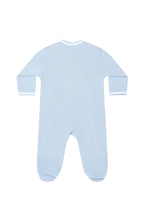 Blue Bubble Pima Cotton Crossover Baby Footie