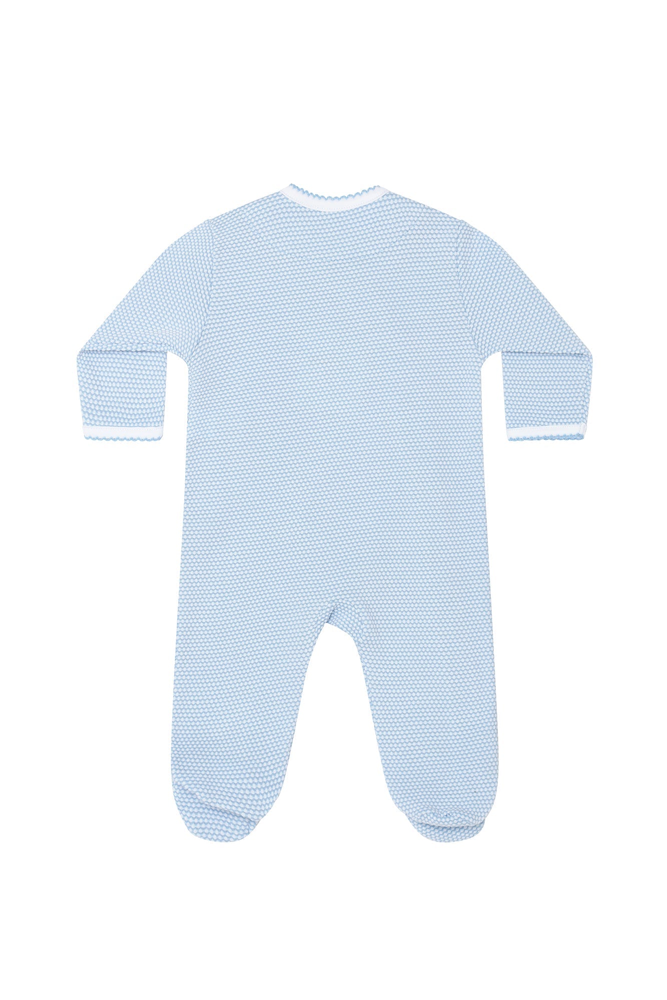 Blue Bubble Pima Cotton Crossover Baby Footie