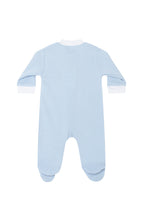 Blue Bubble Pima Cotton Zipper Baby Footie
