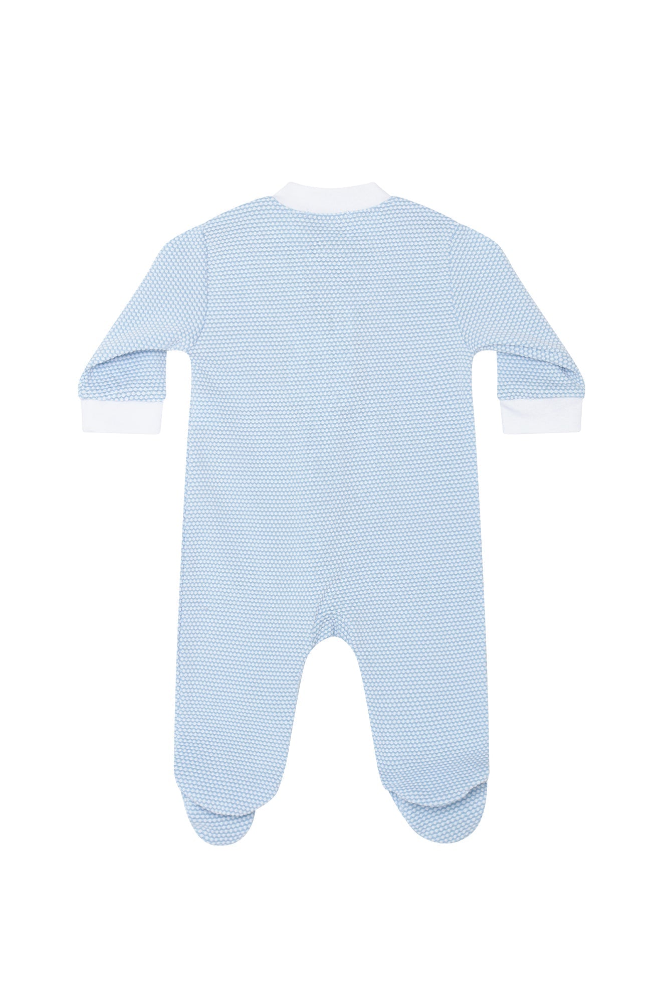 Blue Bubble Pima Cotton Zipper Baby Footie
