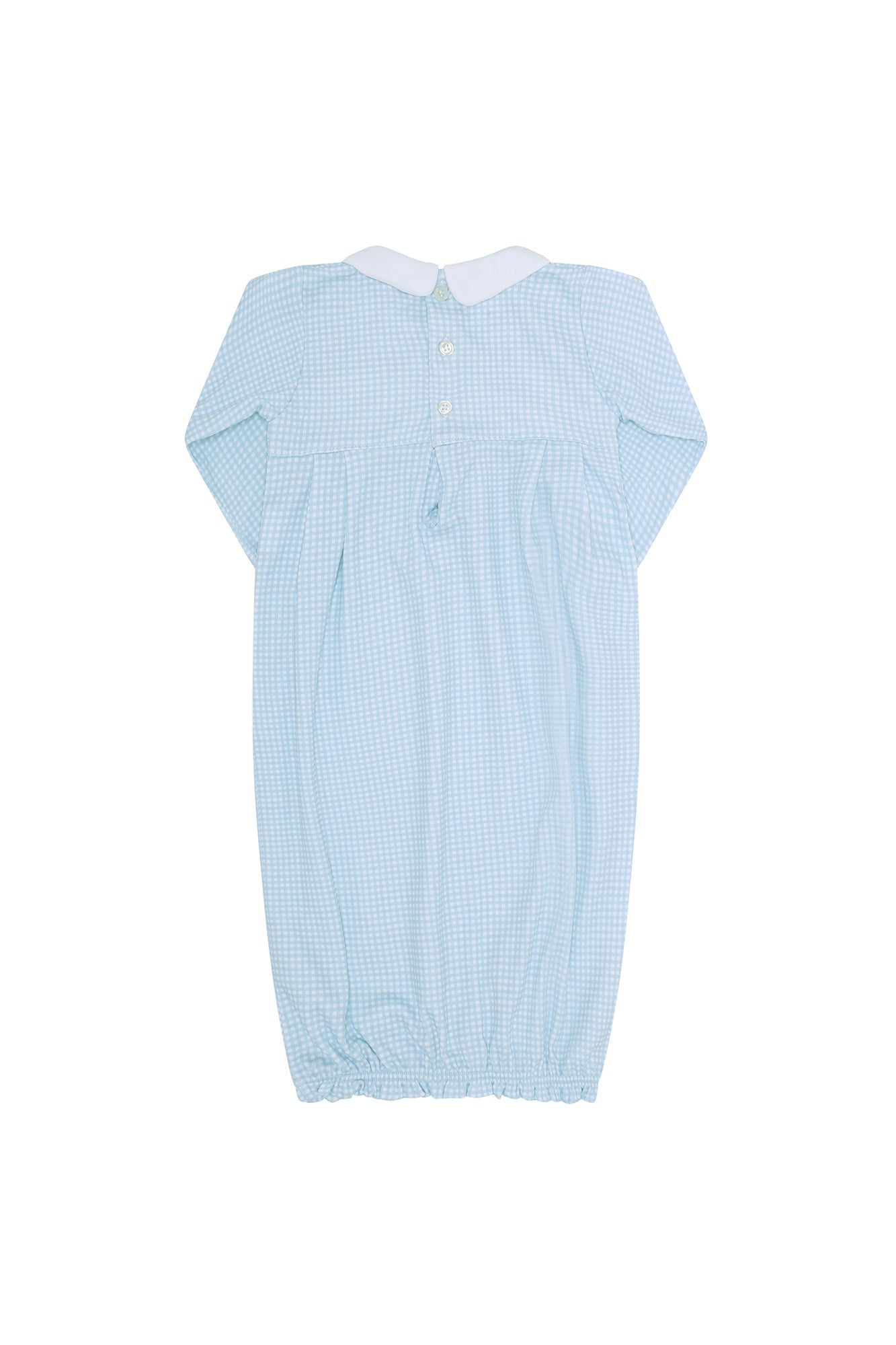 Blue Gingham Baby Pima Cotton Gown