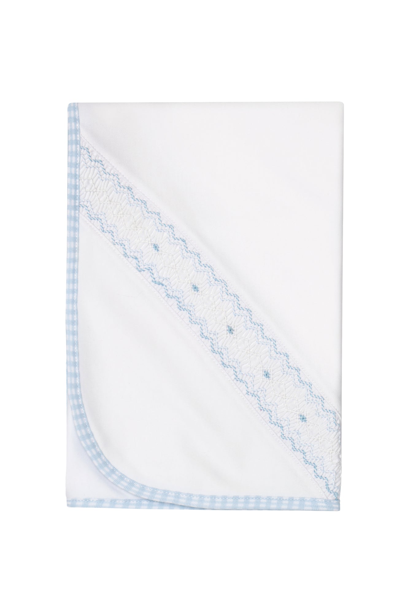 Blue Gingham Pima Cotton Baby Blanket