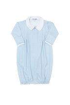 Blue Gingham Pima Cotton Converter Baby Gown