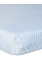 Blue Gingham Pima Cotton Crib Sheets