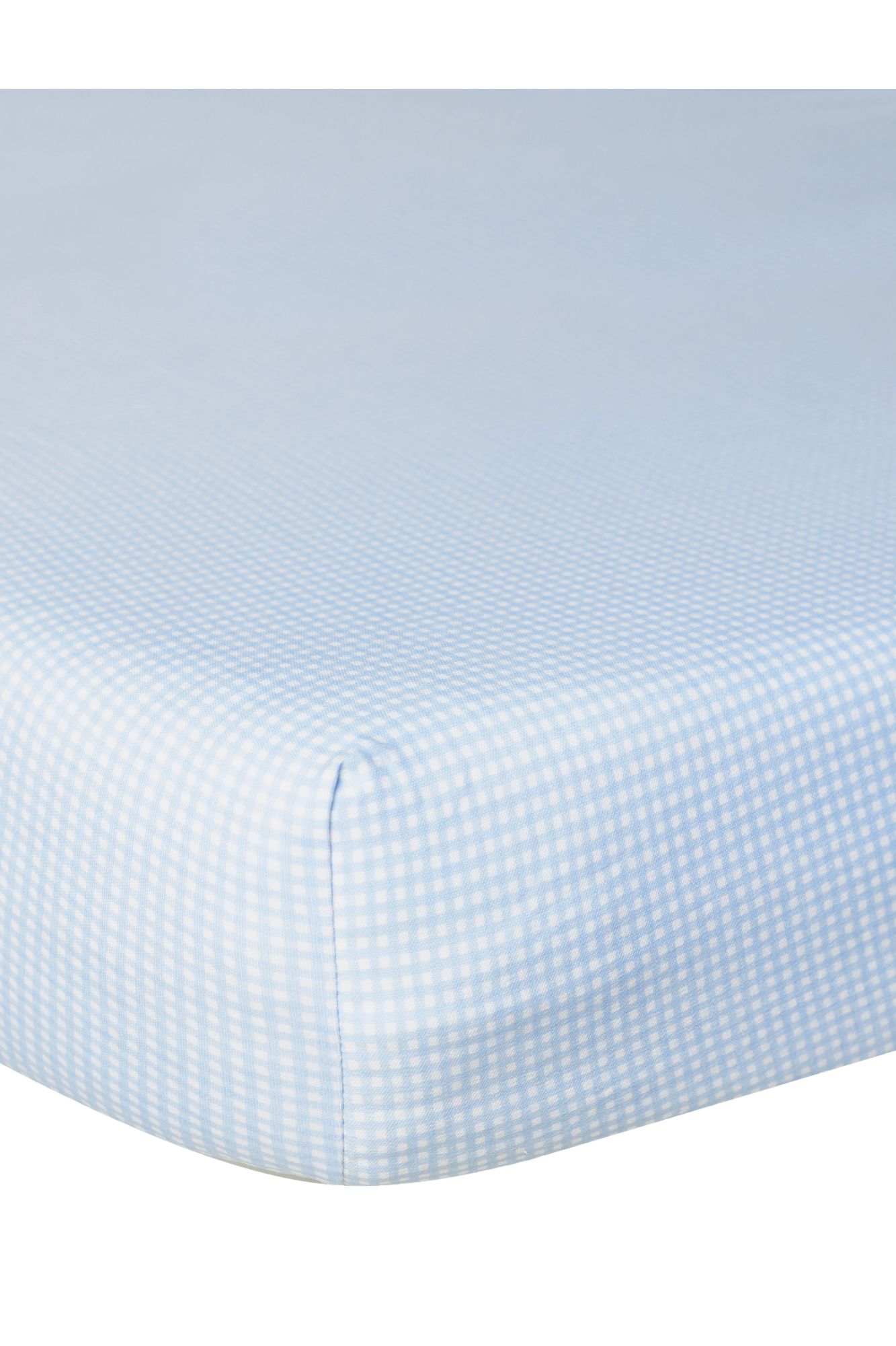 Blue Gingham Pima Cotton Crib Sheets
