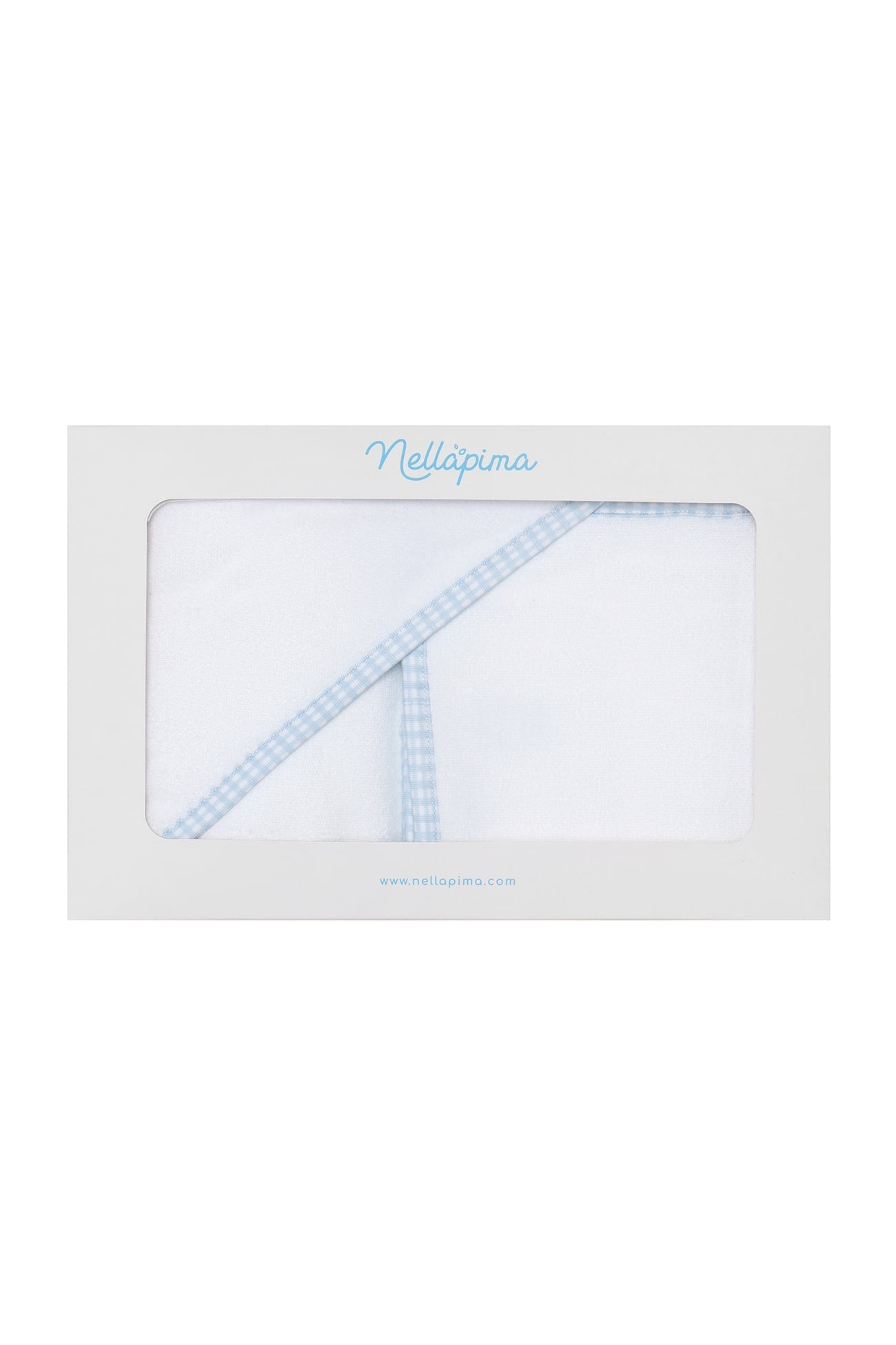 Blue Gingham Pima Cotton Hooded Towel