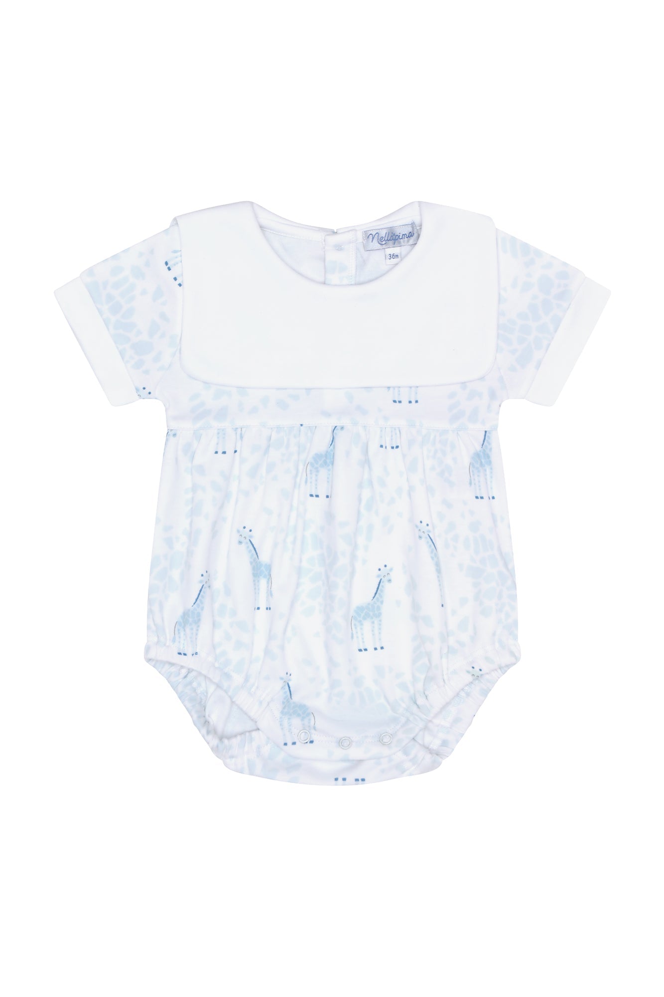 Blue Giraffe Print Pima Cotton Bubble