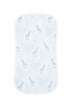 Blue Giraffe Print Burp Cloth
