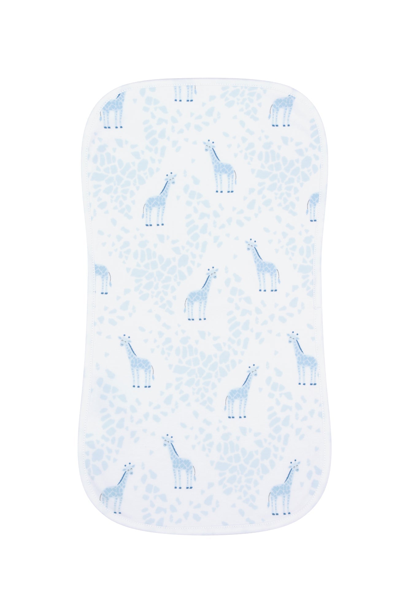 Blue Giraffe Print Burp Cloth