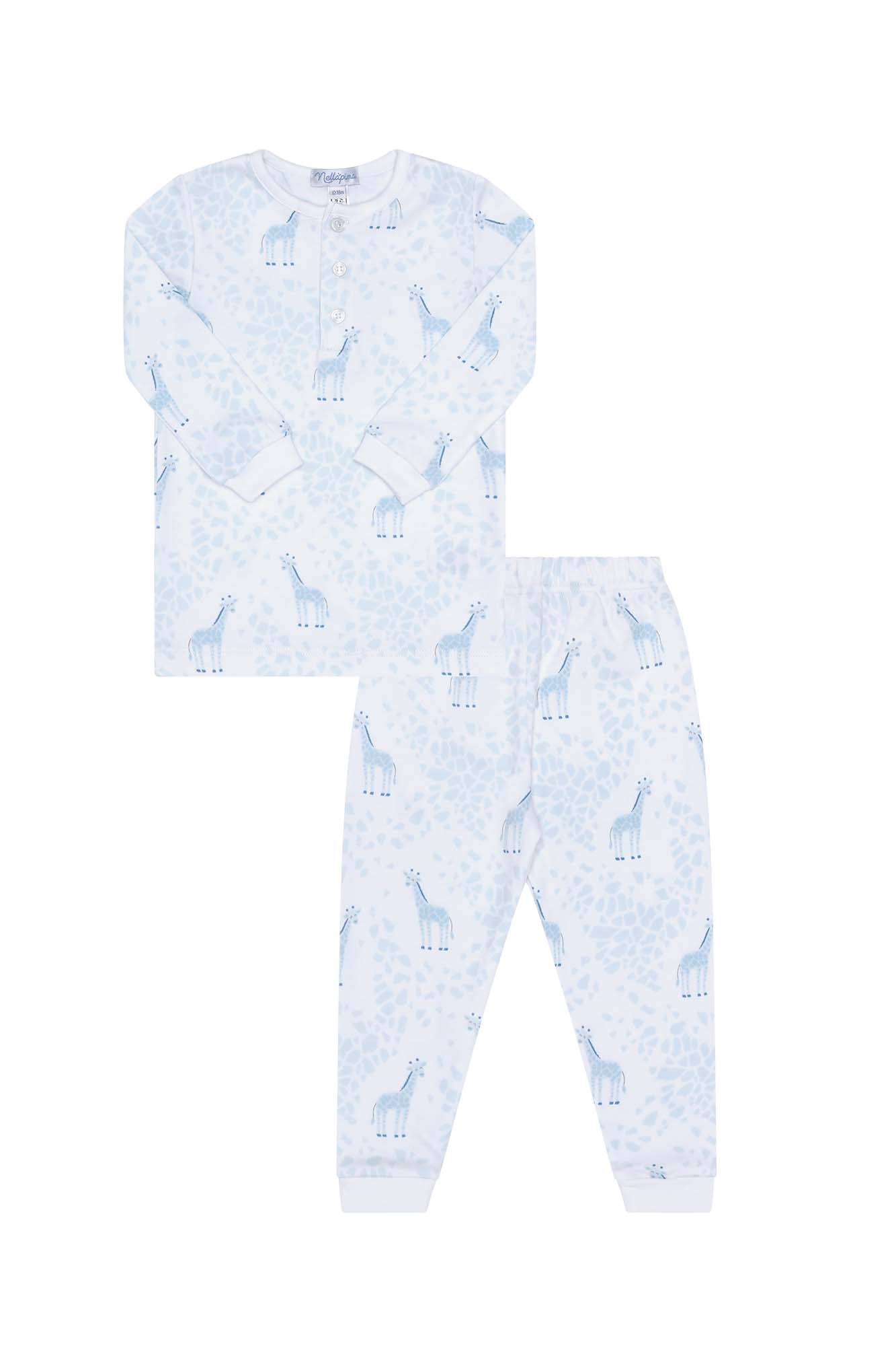 Blue Giraffe Print Pima Cotton Pajama