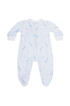 Blue Giraffe Print Smocked Footie