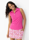 Magenta 1/4 Zip Sleeveless Sport Top