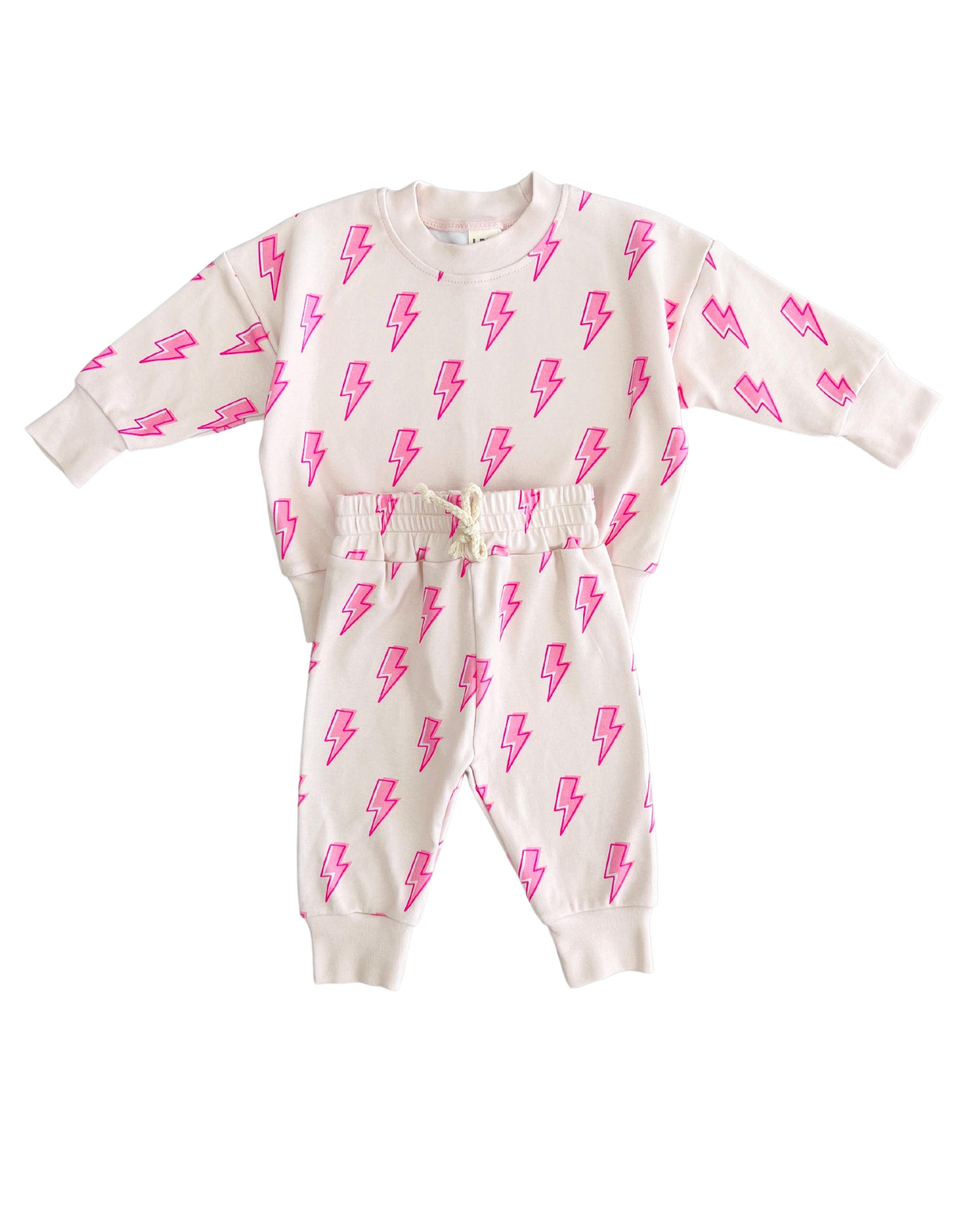 Girls Jogger Set | Pink Bolts