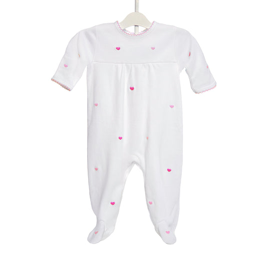 BABY JOSIE HEART COTTON KNIT FOOTIE