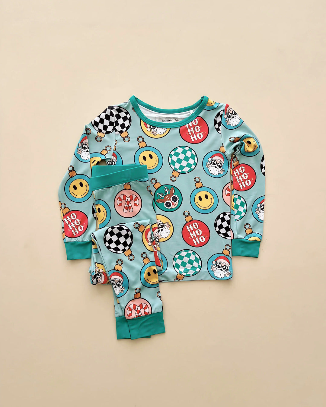 Bamboo Two Piece Kids Pajama Set | Christmas Ornaments