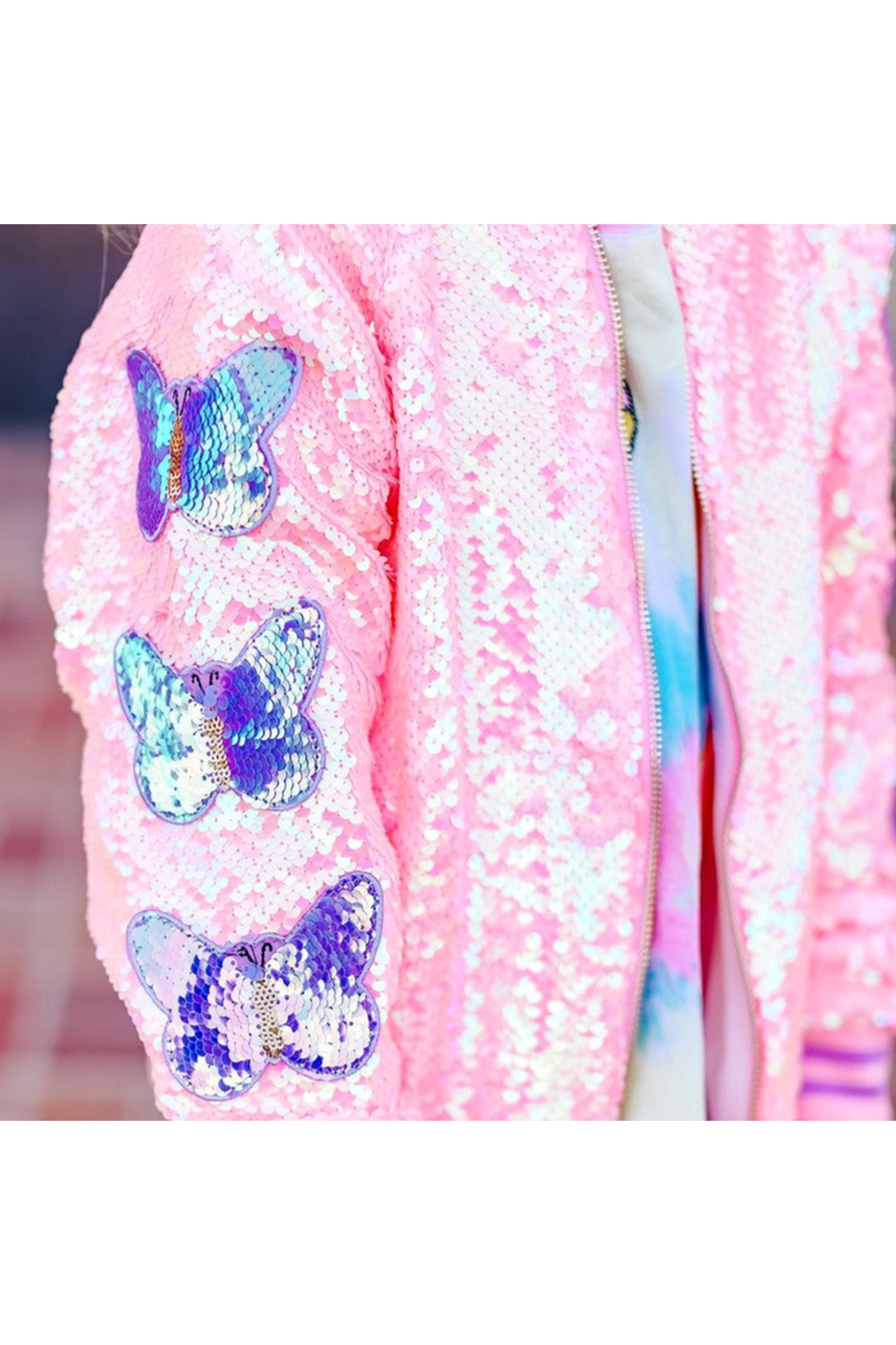 Girls Mariah Sequins Bomber Jacket