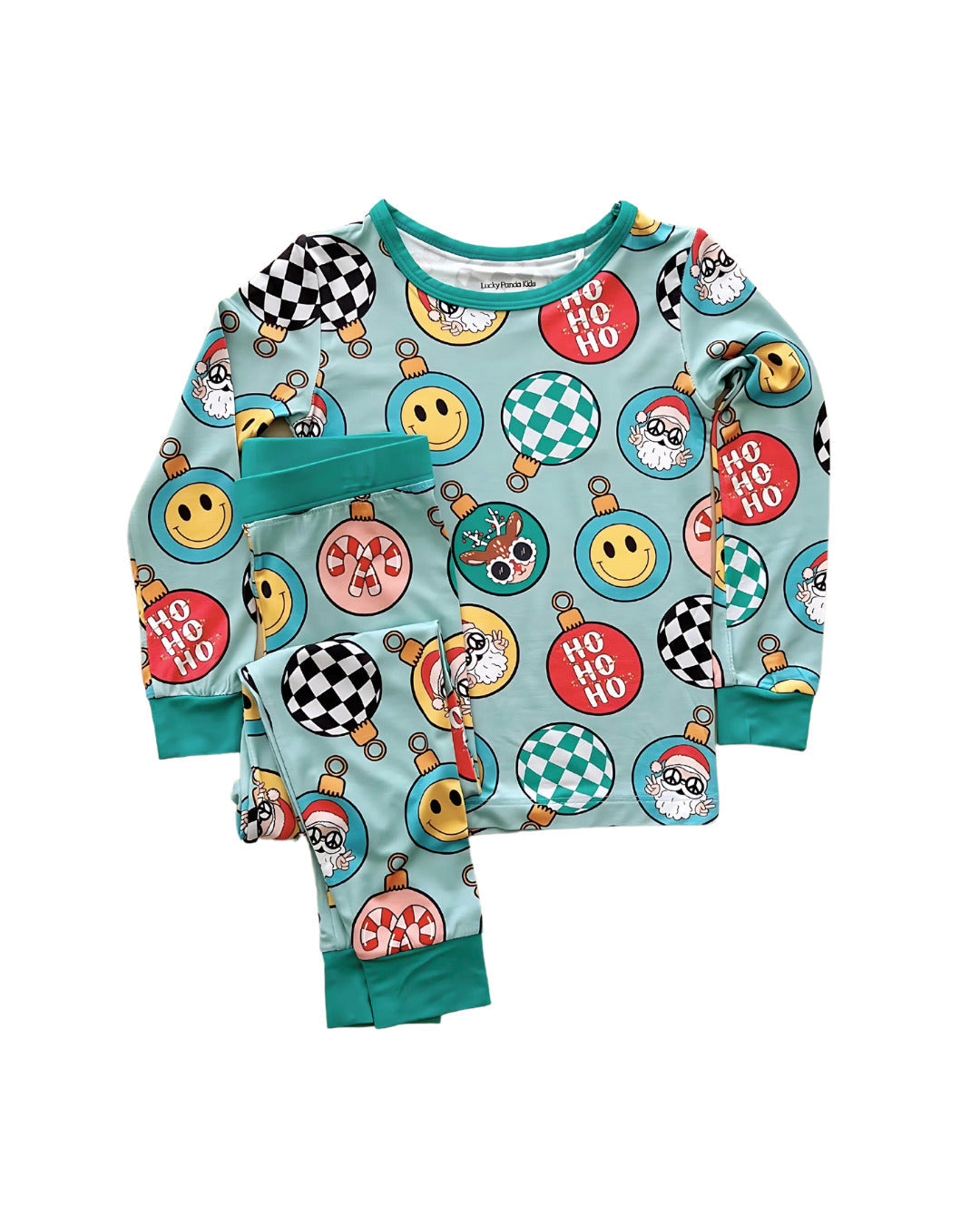 Bamboo Two Piece Kids Pajama Set | Christmas Ornaments