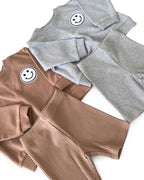 Mocha Biker Lounge Shorts Set