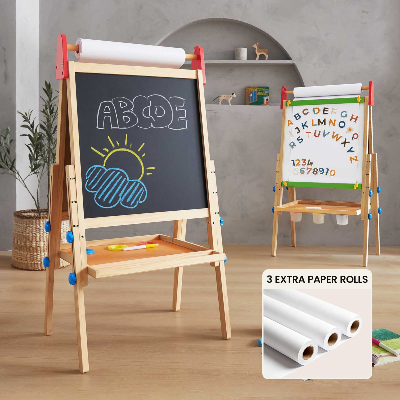 Tiny Land® 3-in-1 Art Easel & Paper Roll Set