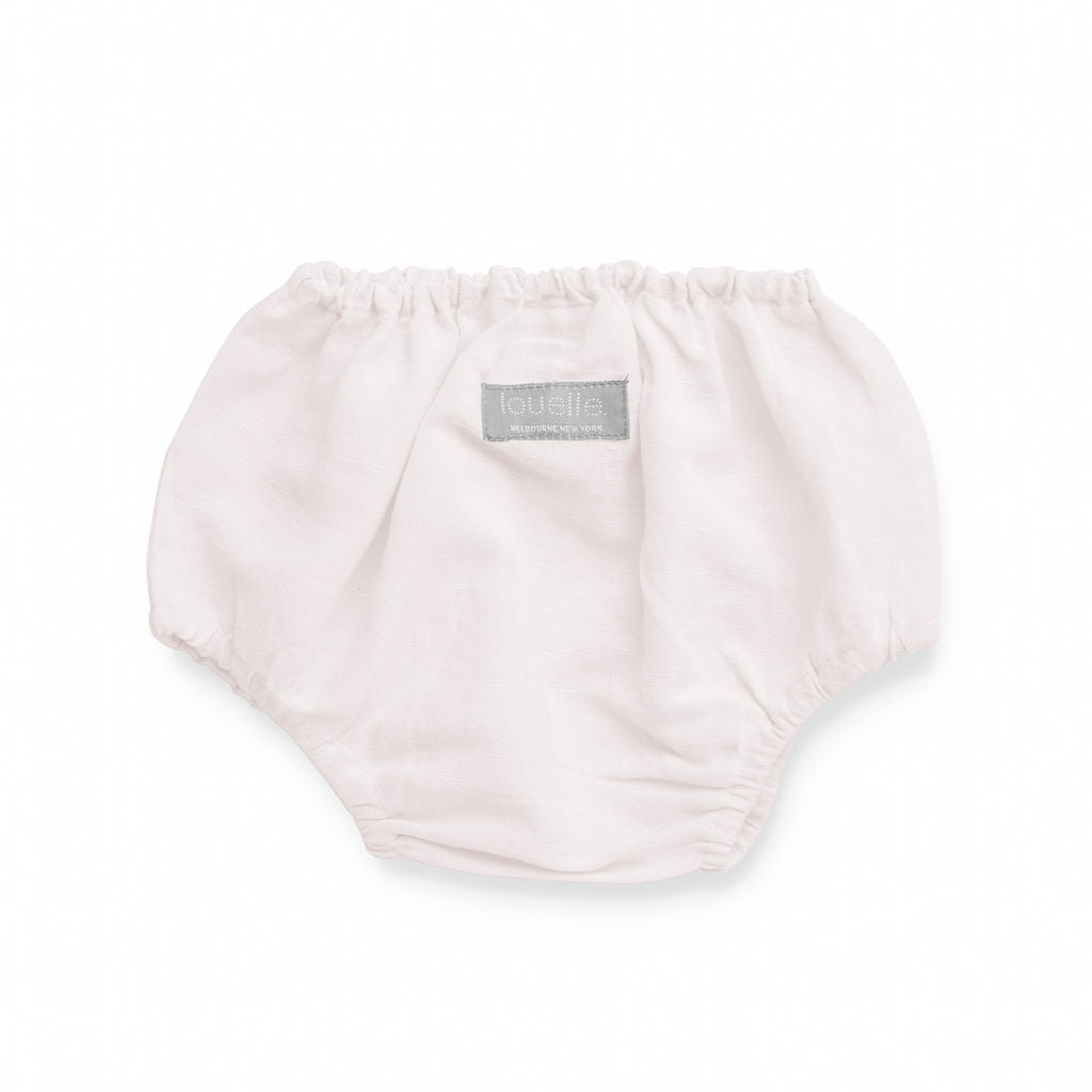 Baby Girl Blossom Pink Linen Bloomer