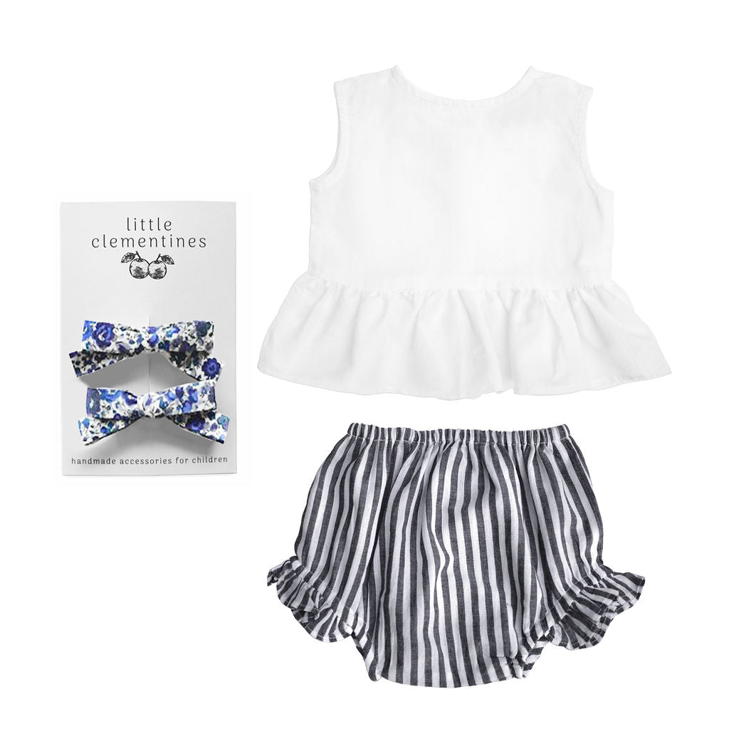 Harbor Island Strip Liberty Bow Baby Set