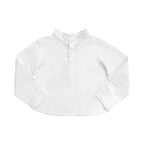 Boys French Collar Shirt | White Linen