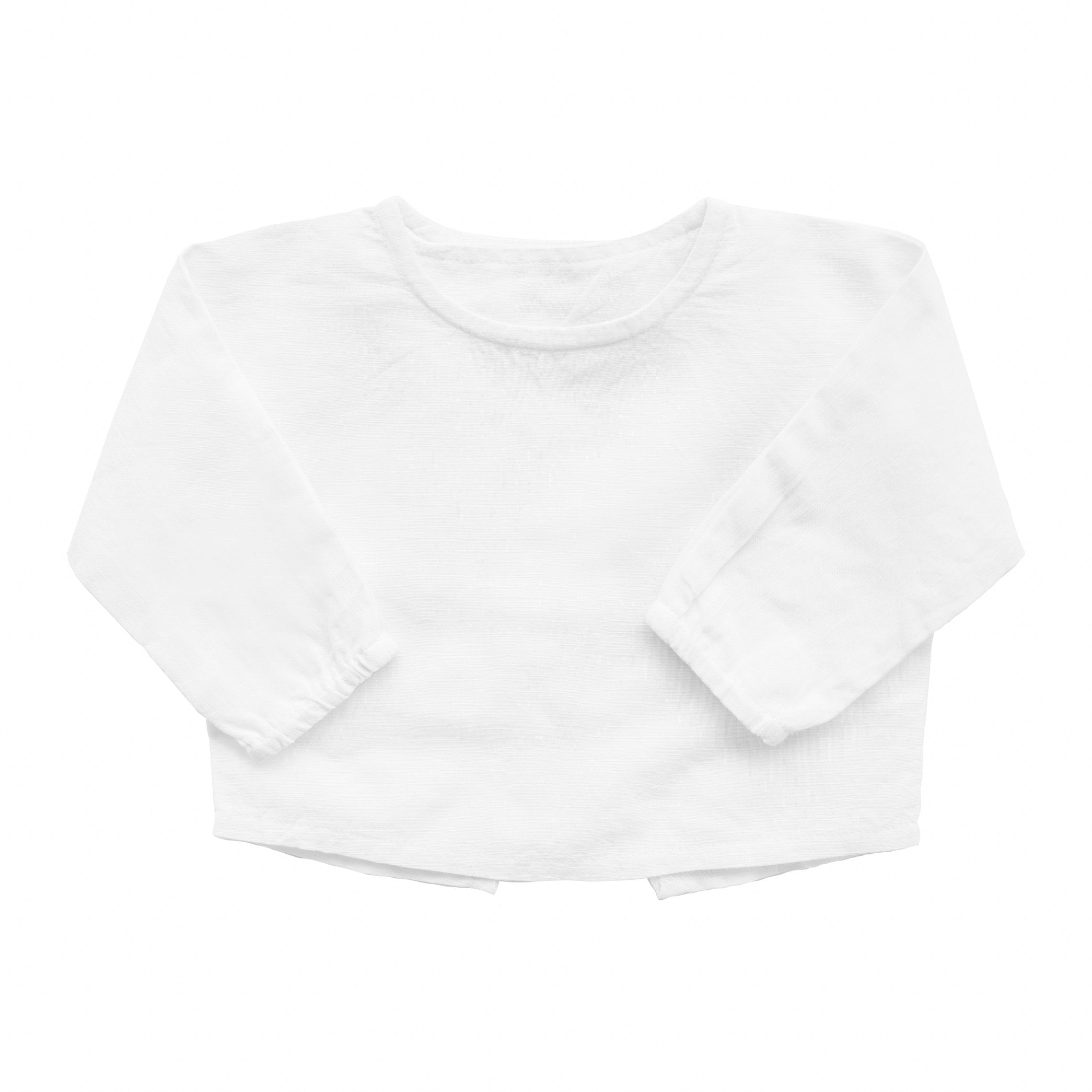 Baby Double Button Shirt | White Linen