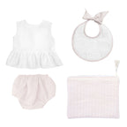 Baby Girl Blossom Pink Linen Bloomer