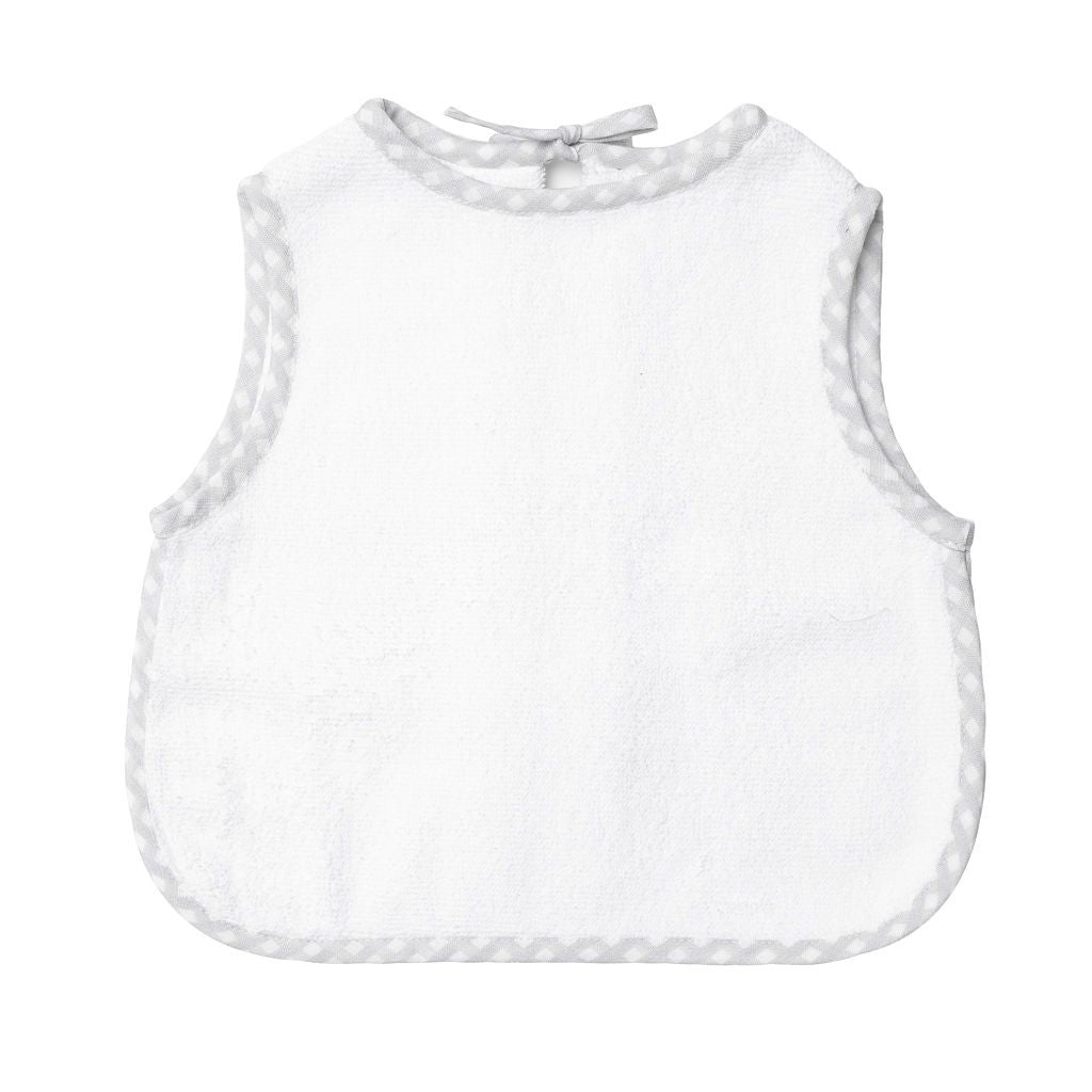 Baby Apron Bib | Grey Gingham