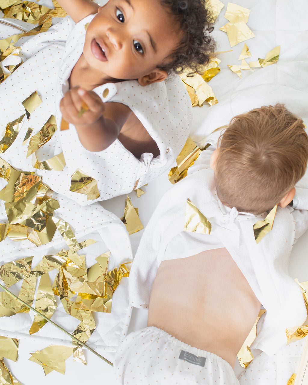 Gold Spot and White Linen Baby Bloomer